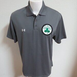L-XL Gray Celtics Performance Men's db #870 Polo Shirt